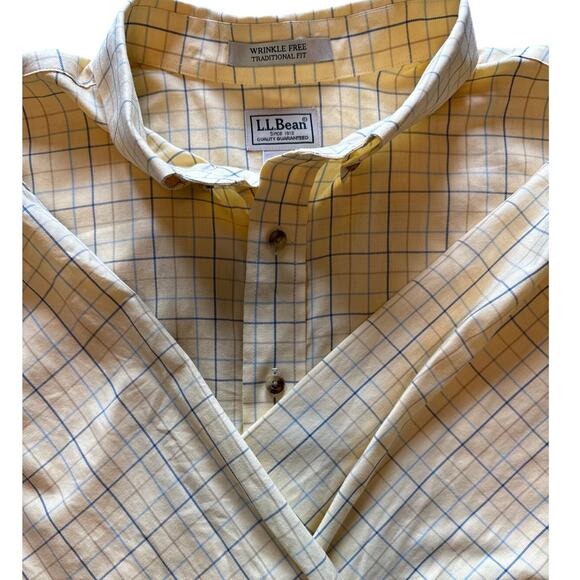 Vintage LL Bean Mens 2XL Tall Wrinkle Resistant Collared Button Down Shirt Plaid - Picture 1 of 7